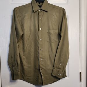 Murano Men's Dress Shirt. Army Green/olive Color